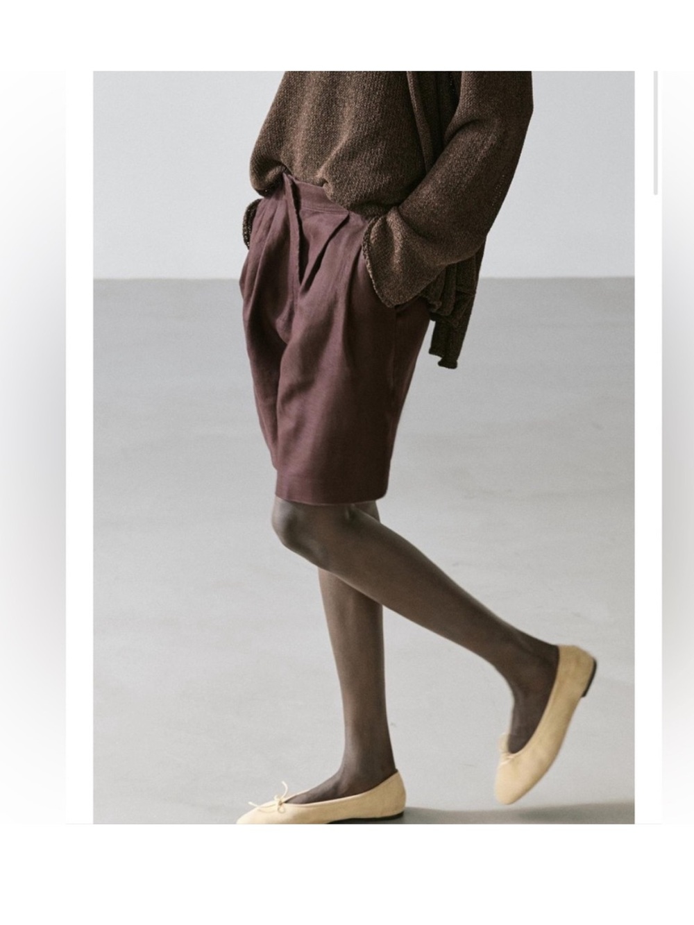 Massimo Dutti brown Bermuda Shorts NWT Size 8 / EUR 40 Current Season - Picture 4 of 16